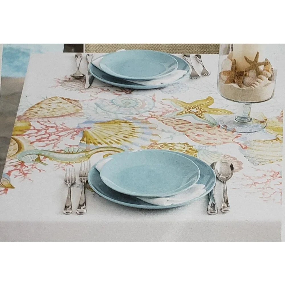 Printed Spillproof Fabric Tablecloth,60